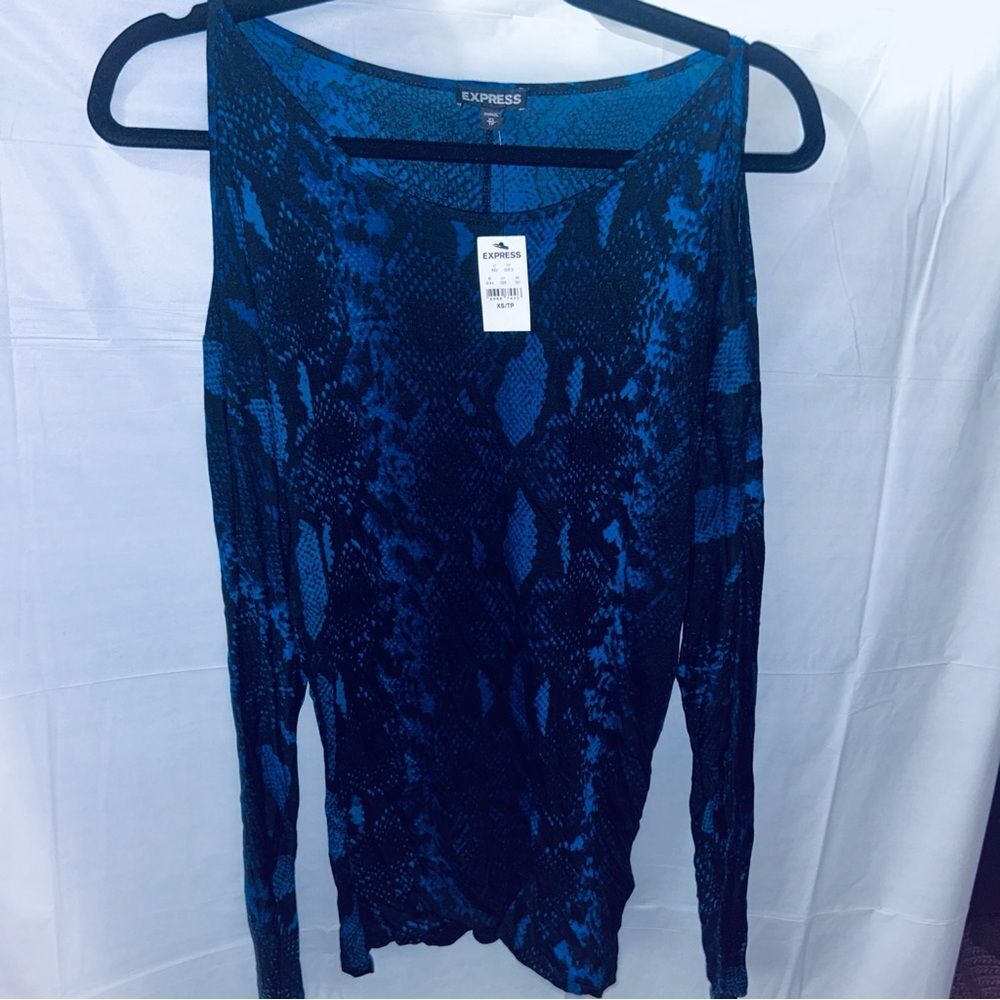 NWT Express Long Sleeve Snake Print Shirt size XS